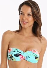 Watercult, 1295[^]272415 Botanical Beach Twist Bandeau Top - Aqua
