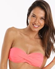 Watercult, 1295[^]270608 Summer Solids Twist Bandeau Top - Coral