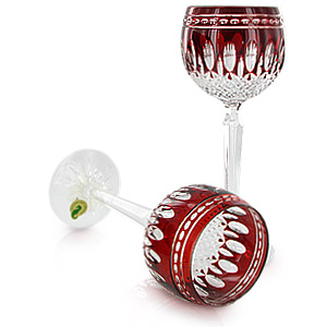 Crystal Clarendon Ruby Hock Glasses