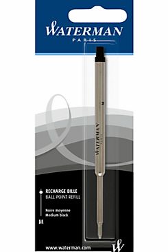 Waterman Ballpoint Refill, Black, Medium