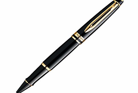 Waterman Expert Rollerball Pen, Black/Gold
