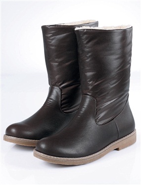 Boots with Adjustable Fake Fur Turnback