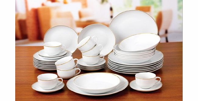 Waterside Fine China 40 Piece Goldline Dinner Set