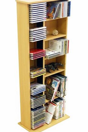 WATSONS CLAREMONT - CD DVD Blu-ray Video Multimedia Storage Unit - Beech