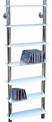 WATSONS MATRIX - Wall Mounted Glass CD / Media / Storage Shelves - White