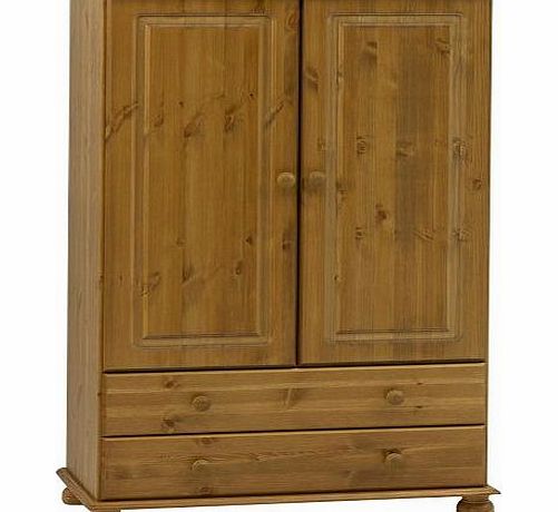 Watsons on the Web STRAND - Solid Wood 2 Door 2 Drawer Wardrobe - Antique Pine