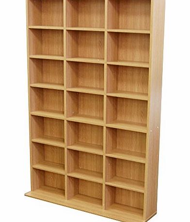 WATSONS PIGEON HOLE - 588 CD / 378 DVD Blu-ray Media Storage Unit - Beech