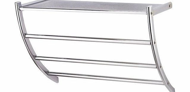 WATSONS SOLO - Wall Mounted Metal Shelf / Towel Rail - Silver