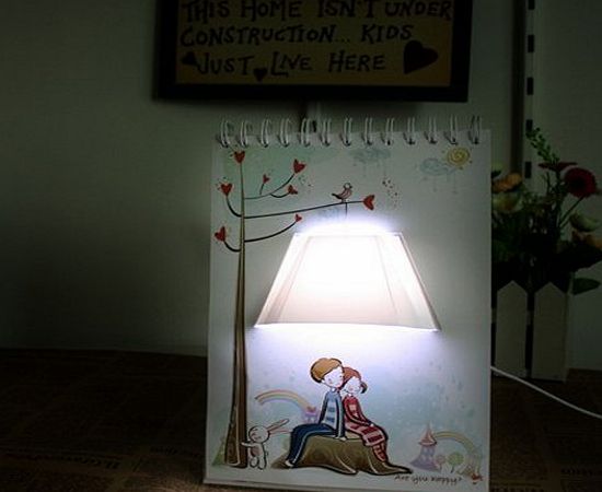 WAYCOM DIY Page Turner Lamp Flip Desk Lamp Calendar LED Light - Novelty USB LED Nightlight- Birthday Gift (Lovers)
