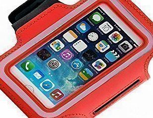 WCMI iPhone 5 5S 5C Strong Adjustable Case Cover Armband and Key Holder for Sporting Activities - Running, Cycling, Horseriding etc... (Red)