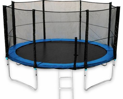 We R Sports Trampoline with Safety Enclosure Net Ladder and Rain Cover - Black, 12 Ft