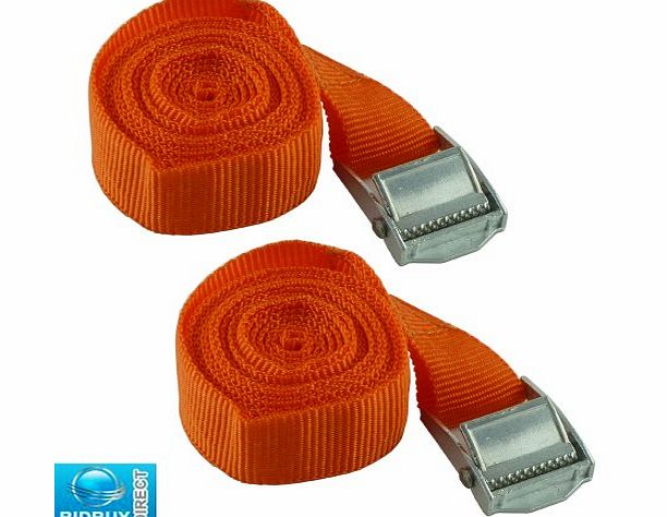 We Search You Save Brand New - 2 x TIE DOWN STRAPS - Ideal to Secure Light to Medium Loads on Trailers / Roof Racks / Caravans - Heavy Duty - Break Strength - 400LBS