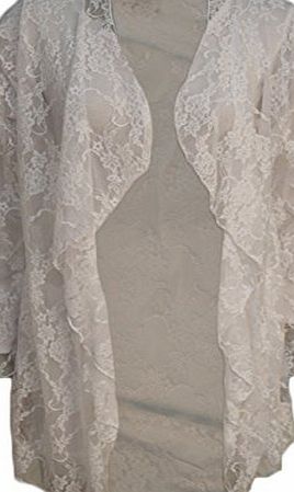 WearAll Plus Size Womens Floral Lace Open Cardigan Ladies Long Sleeve Waterfall Top - Purple - 26/28