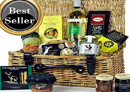 Web Hampers THE LUDLOW FOOD HAMPER - quality hamper with tasty treats and white wine. Food Hampers by Web Hampers.