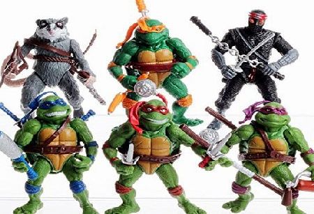 Web solutions 6PCS Lot 5`` Teenage Mutant Ninja Turtles Anime Movie Action Figures Toy Set (Without original box)
