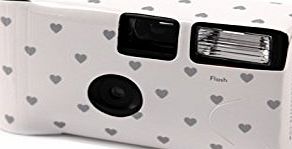 Weddingstar Enchanted Hearts White And Silver Disposable Camera Pack of 10