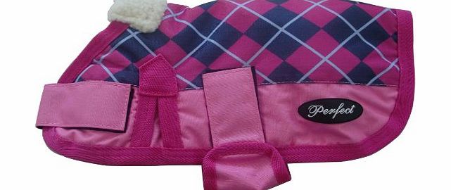 Wee Pet Waterproof Dog Coat Pink Check