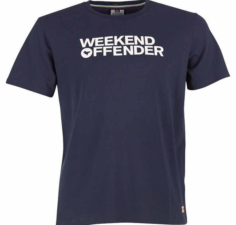 Weekend Offender Mens Vela Logo T-Shirt Navy