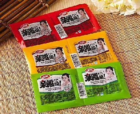 Weilong fantat.trading Wei Long Qin Zui Shao Spicy Slice Spicy Gluten 26g *15- packets (Chinese Special Snack Food)(mixed three flavor)