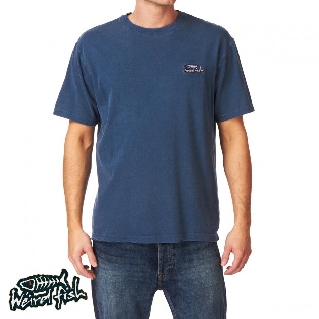 Mens Weird Fish Songhua T-Shirt - Black Iris