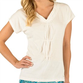 Weird Fish Womens Layering Gather T-Shirt Snow