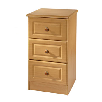 Welcome Furniture Amelie 3 Drawer Bedside Table in Beech