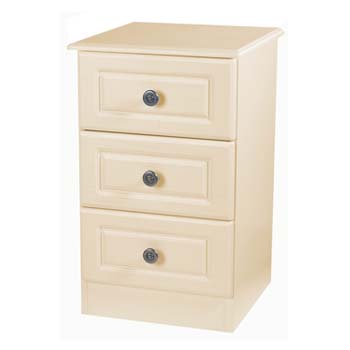 Welcome Furniture Amelie Cream 3 Drawer Bedside Table