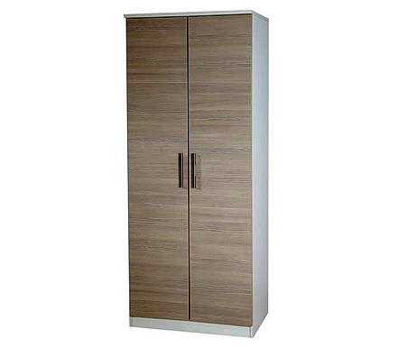 Welcome Furniture Cino 2 Door Wardrobe in Coffee and Cream