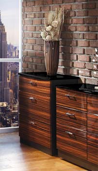 Emmeline High Gloss 3 Drawer Chest in Ebony and