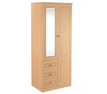 Welcome Furniture Eske 2 Door Combi Wardrobe in Beech