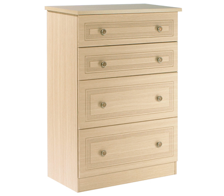 Welcome Furniture Eske Deep 4 Drawer Chest in Light Oak