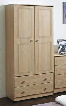 Welcome Furniture Eske Wide 2 Door 2 Drawer Wardrobe in Light Oak