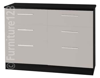 Welcome Furniture Hatherley 3 3 Drawer Chest in Black and Steel