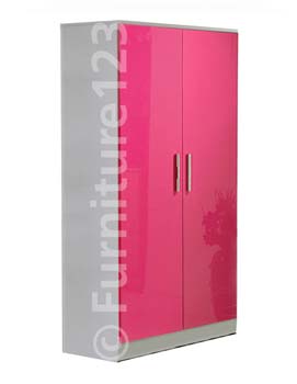 Welcome Furniture Hatherley High Gloss 2 Door Low Wardrobe in