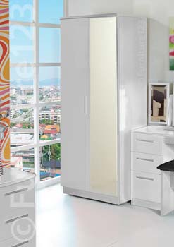 Welcome Furniture Hatherley High Gloss 2 Door Mirrored Wardrobe in