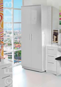 Welcome Furniture Hatherley High Gloss 2 Door Wardrobe in White