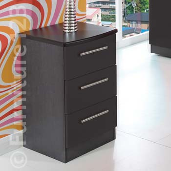 Hatherley High Gloss 3 Drawer Bedside Chest in