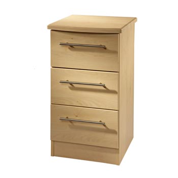 Loxley 3 Drawer Bedside Table in Maple