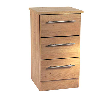Welcome Furniture Loxley 3 Drawer Bedside Table in Oak