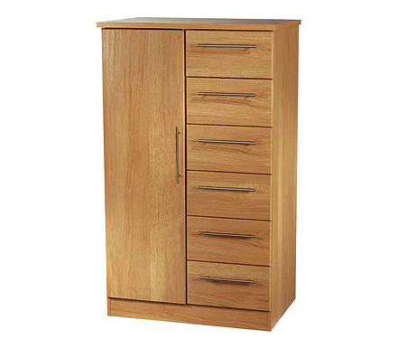 Welcome Furniture Loxley Childs 1 Door 6 Drawer Wardrobe in Oak