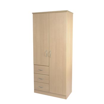 Welcome Furniture Stratford 2 Door 3 Drawer Wardrobe in Light Oak