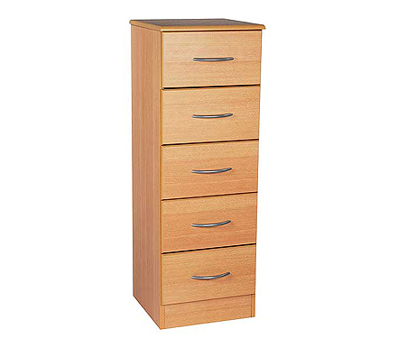 Welcome Furniture Stratford Narrow 5 Drawer Chest in Beech
