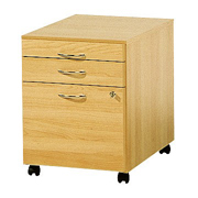 Welle City 3-Drawer Mobile Pedestal (2 drawers plus 1