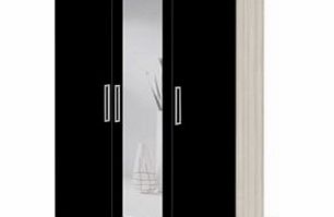 Welle Metro Mirrored Hinged 3 Door Wardrobe