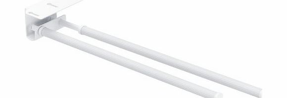Wenko 18569100 Duo Basic Extendable Telescopic Slide Bar Towel Holder, 11 x 7 x 43 77 cm, White