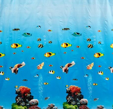 Wenko Shower Curtain 180x200 Ocean, PEVA