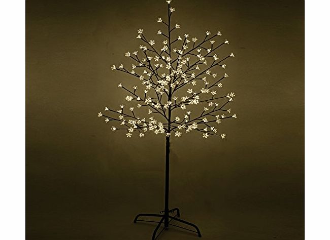 1.5 m/ 5 ft Pre-Lit 200 LED Illuminated Cherry Blossom Tree with Brown Trunk and Branches, Bright White