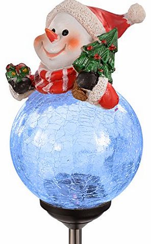 WeRChristmas 31-inch Snowman on Cracked Glass Ball