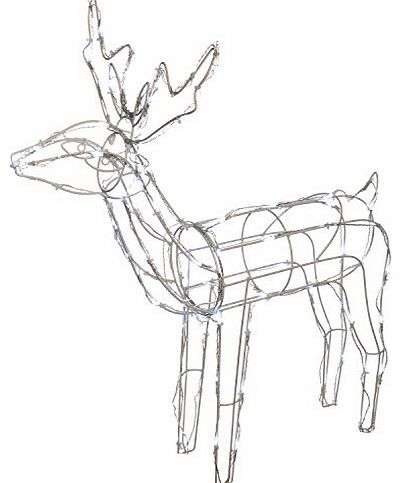 WeRChristmas 74 cm Large 3D Pre-Lit 90 LED Twinkling Reindeer Christmas Decoration