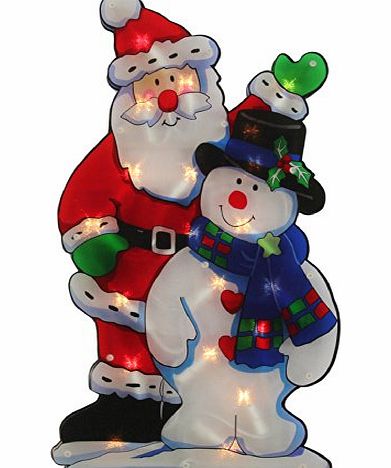 WeRChristmas Pre-Lit 45 cm Snowman Double Sided Window Silhouette Christmas Decoration